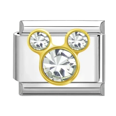 Afbeelding van Quiges Schakel Bedel 9mm charms mouse Geschikt voor Nomination armband Schakelarmband italy bedels