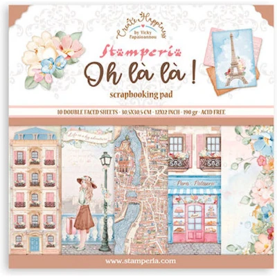 Afbeelding van Stamperia Create Happiness Oh lá 12x12 Inch Paper Pack (SBBL134)