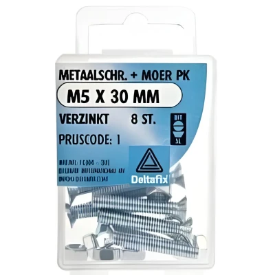 Afbeelding van M.schroef moer pk m5x30mm 8st Deltafix