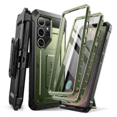 Afbeelding van Supcase, Integrale Geschikt voor Samsung Galaxy S25 Ultra schokbestendige krukstandaard, Donkergroen