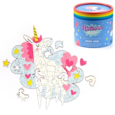 Afbeelding van Unicorn Magic 90pc Shaped Jigsaw Puzzle Puzzel Eenhoorn Height 31cm Width 28cm Depth 0.1cm