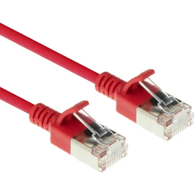 Afbeelding van ACT DC7501 LSZH U/FTP CAT6A Datacenter Slimline Patchkabel Snagless RJ45 Connectoren Rood 1 meter
