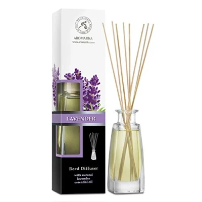 Afbeelding van Aroma Diffuser met Essentiële Olie van Lavendel 100 ml 8 Rotanstokjes Zonder Alcohol Beste Luchtverfrisser voor Thuis Kantoor Spa Aromatherapie