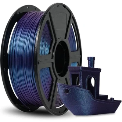 Afbeelding van FLASHFORGE Kameleon PLA filament voor 3D printers, 1,75 mm, kleurverandering met licht en hoeken, spoel van 1 kg, maatnauwkeurigheid +/ 0,02 mm (nebula paars)