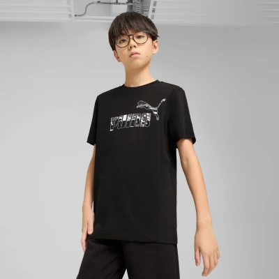 Afbeelding van Essentials camouflage T shirt voor Heren, Zwart, Maat 13 14Y PUMA
