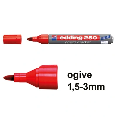 Image de edding 250 marqueur pour tableaux blancs, pointe ogive,rouge