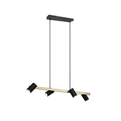 Afbeelding van Trio Leuchten Marley Hanglamp 4x GU10 Zwart Goud