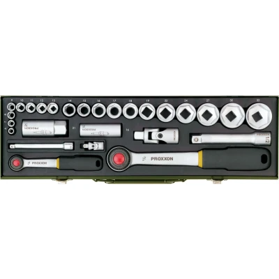 Afbeelding van Proxxon Industrial 23020 Dopsleutelset Metrisch 1/4 (6.3 mm), 1/2 (12.5 mm) 27 delig