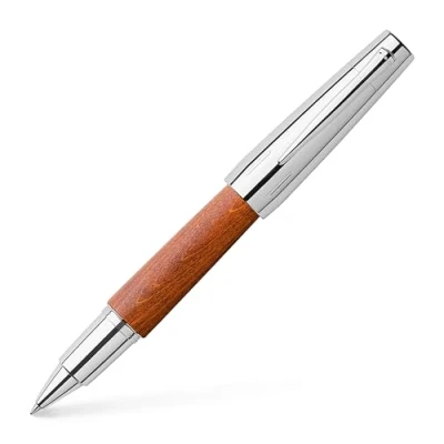 Afbeelding van Faber Castell F148205 148205 e motion rollerball hout / chroom metalen punt 0,7 mm inclusief geschenkverpakking schachtkleur bruin zilver