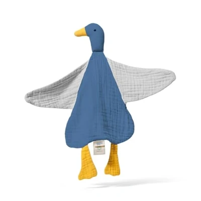 Afbeelding van Mababu Knuffeldier, eendje, geboortecadeau, knuffeldier voor baby&#039;s vanaf 0 maanden, 100% biologisch katoen, GOTS mousseline jongens en meisjes