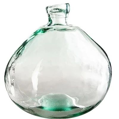 Afbeelding van Atmosphera bloemenvaas Genua Organische bol fles vorm helder transparant glas H33 x D32 cm