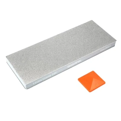 Afbeelding van SHARPAL 169H slijpsteen extra grof 220/fijn 600 dubbelzijdig monokristallijne diamant 200 x 75 mm professionele hoekgeleiding en antislip basis