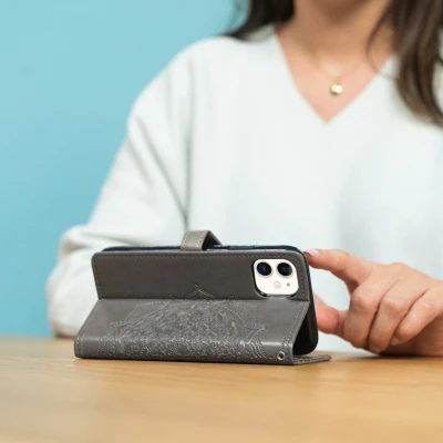 Afbeelding van iMoshion Hoesje Geschikt voor OnePlus 10 Pro Met Pasjeshouder Mandala Bookcase Grijs