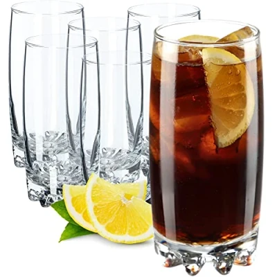 Afbeelding van KADAX Nadia, 365 ml, set van 6 glazen sapglazen, stevige pot voor water, sap, tuin, feest, drankje, bierglas, universeel