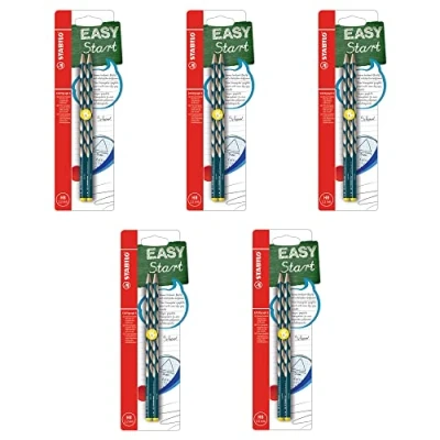 Afbeelding van STABILO EASYgraph S Driehoekige potloden, dun, voor linkshandigen, petrol blauw, 5 stuks