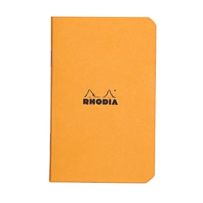 Afbeelding van RHODIA 119158C Piqué notitieboek, oranje, 7,5 x 12 cm, kleine ruitjes, 48 pagina&#039;s, wit Clairefontaine papier, 80 g/m², omslag van zachte gecoate kaart, robuust en waterdicht, klassiek