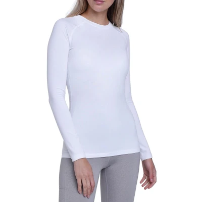 Afbeelding van TCA SuperThermal sporttop, basislaag, performance T shirt, lange mouwen, voor hardlopen of krachttraining dames, Wit.