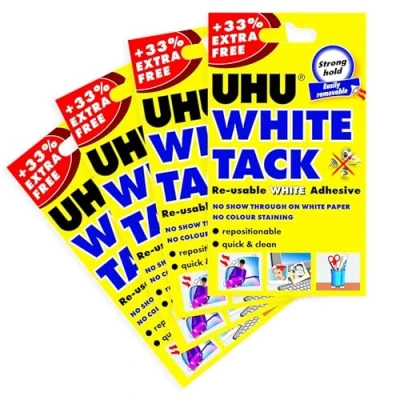 Afbeelding van UHU White Tack Herbruikbare zelfklevende kit 4 stuks
