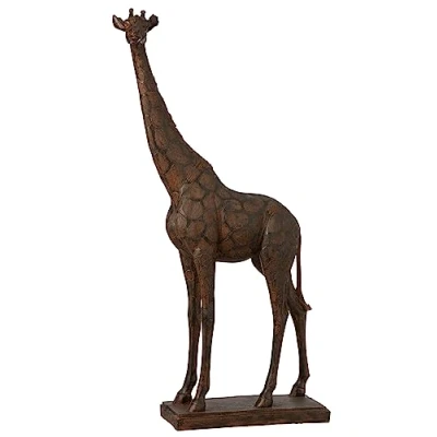 Afbeelding van J Line figuur Giraf polyresin bruin large