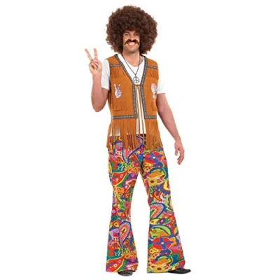 Afbeelding van Fun Shack Hippiebroek voor heren, broek Annee 70 met olifantenpoot hippie kostuum jaren 70, maat L