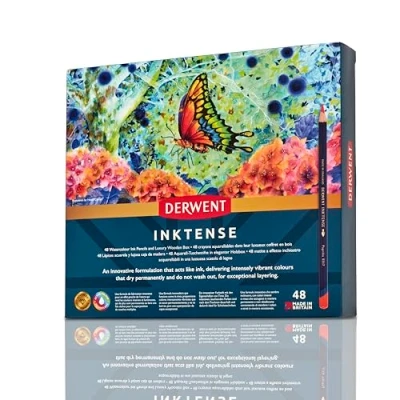 Afbeelding van Inktense Woodbox Derwent 48 Delig