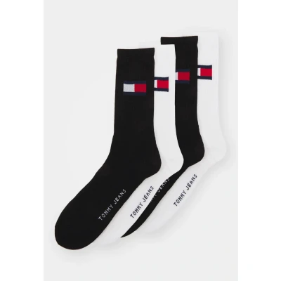 Afbeelding van Tommy Jeans FLAG Unisex 4 PACK Sokken, Maat: 35 38, White/black