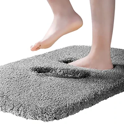 Afbeelding van Badmat, extra dik, antislip, absorberend, microvezel, super zachte vloermat, 40 x 60 cm, donkergrijs