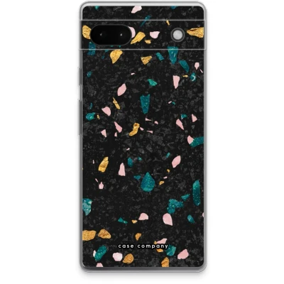 Afbeelding van Case Company® hoesje geschikt voor Google Pixel 6a Terrazzo N10 Soft Cover Telefoonhoesje Bescherming aan alle Kanten en Schermrand