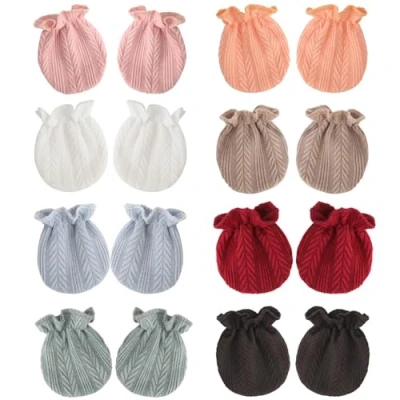 Afbeelding van DRESHOW Wanten voor baby&#039;s, pasgeborenen, handschoenen zuigelingen, gestreepte katoenen 0 6 maanden, 8 sets baby mittens MT03 02