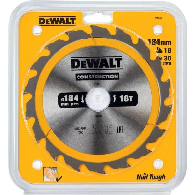 Image de DEWALT DT1941 QZ lame de scie circulaire 184x30x18T, positive 20, encoche 2.6mm