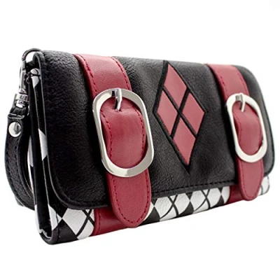 Afbeelding van Squad Harley Quinn Buckle zwart portemonnee, zwart, één maat, zwart.