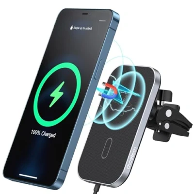 Afbeelding van Choetech Magnethische Draadloze oplader Smartphone Auto MagLeap (Magsafe) Magnetic Wireless Car Charger