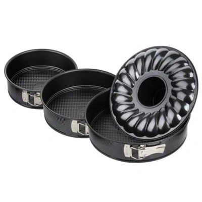 Afbeelding van Set van 2 springvorm cakevormen en 1 cake savarinvorm, diameters 20, 24 , 28 cm Zenker Black Metallic