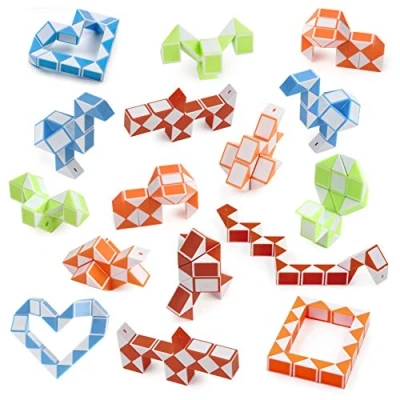 Afbeelding van THE TWIDDLERS 24 magische slangenkubussen, speelgoed (24 blokken) voor jongens en meisjes, cadeautje, gastgeschenken, cadeautjes kinderverjaardag