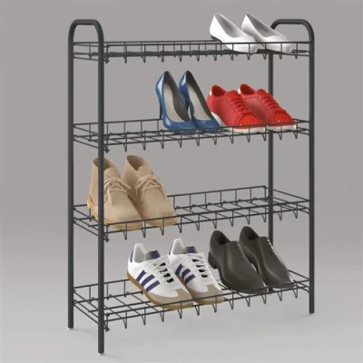 Afbeelding van Schoenenrek 4 laags Shoe zwart