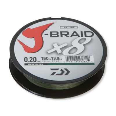 Afbeelding van Daiwa J Braid X8 0.35mm 36kg 300m d. green Gevlochten lijn