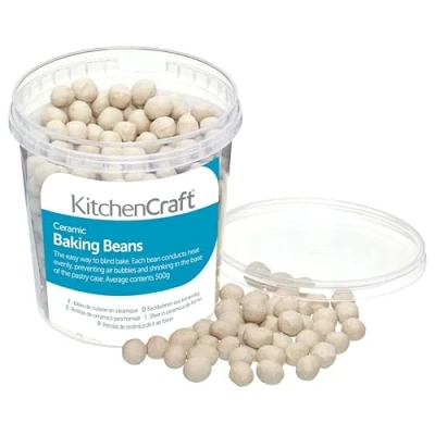 Image de KitchenCraft Billes de Cuisson en Céramique dans leur Pot Plastique, 500 g Couleur Beige