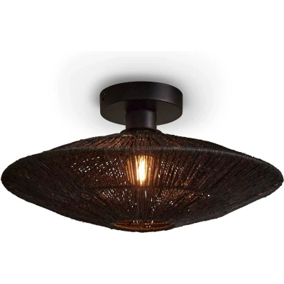 Afbeelding van GOOD&amp;MOJO Plafonniere Iguazu Jute Zwart Ø40cm