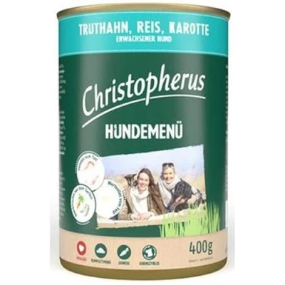 Afbeelding van Christopherus hondenmenu Adult 6x400g kalkoen, rijst, wortelen