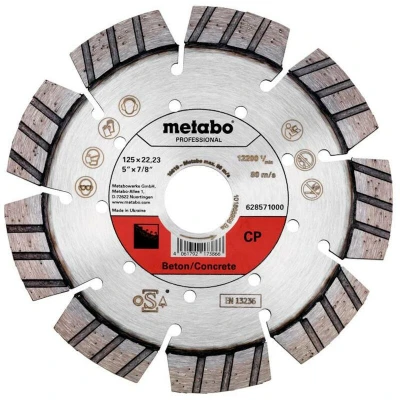 Afbeelding van Metabo 628571000 Diamanten doorslijpschijf Diameter 125 mm Boordiameter 22.23 1 stuk(s)