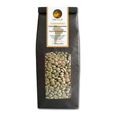 Image de Green Coffee Beans Colombia Supremo (grains de café crus 500 g)