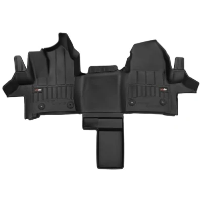 Afbeelding van M MOTOS Rubberen vloermatten voor Ford Transit Custom sinds 2017 Verbeter je reiscomfort met de zwarte antislipmat auto 3D automat alle weersomstandigheden, bescherming tegen