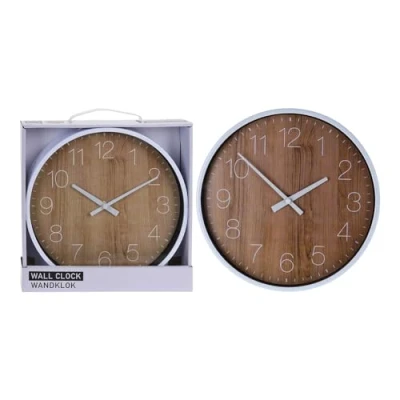 Afbeelding van Wandklok bamboe 25 cm klok wand kamer