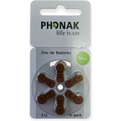 Afbeelding van Phonak P312 hoortoestel batterij