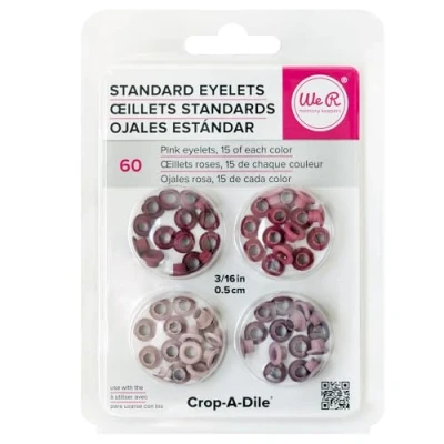 Afbeelding van We R Memory Keepers Scrapbooking oogjes roze standaardmaat