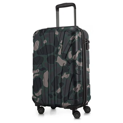 Afbeelding van Suitline Harde koffer in 3 maten (55 cm, 66 76 15 dubbele wielen, Camouflage, 55 cm handbagage, koffer, Handgepäck