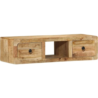 Afbeelding van vidaXL Tv wandmeubel 100x32x25 cm massief hout ruw mangohout