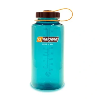 Afbeelding van Nalgene Sustain Tritan BPA vrije waterfles van 50% plastic afvalmaterialen, 947,2 g, brede mond, blauwgroen