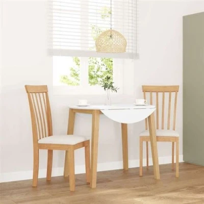 Image de vidaXL Chaises à manger coussins 2 pcs naturel bois massif caoutchouc4102382
