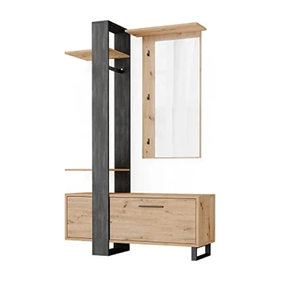 Afbeelding van Vicco Garderobe Porto, Bruin/Zwart, 120 x 192 cm